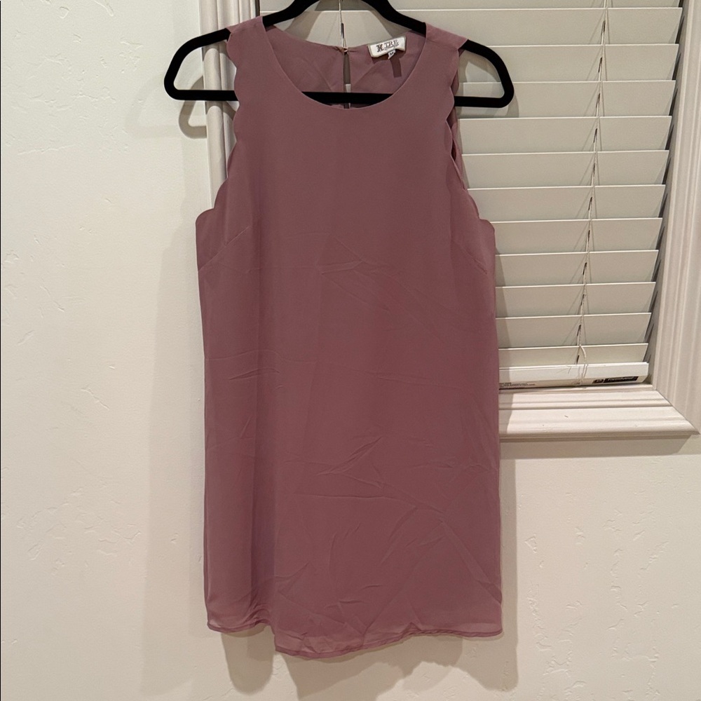 Elegant Mauve Dusty Rose Sleeveless Mini Dress